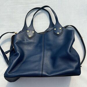 Blue leather purse